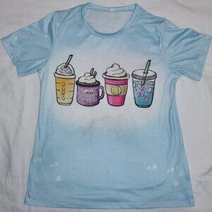 CUTE SHEIN COFFEE AND OTHER DRINKS SHORT SLEEVE SHIRT - WOMANS